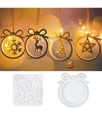 Moules Silicone Noël En Forme D'élan – 2 Pièces Pour Décorations, Porte-clés, Résine, DIY
