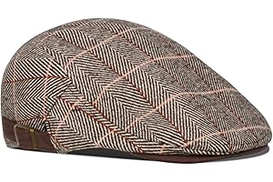 besbomig Hommes Béret Casquette Plate Golf Driving Newsboy Hat Flat Cap - Wool Felt Unisexe Cap Vintage Rétro Automne 56-59CM en Tweed Taille Unique