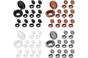 XINGRUN 160Pcs Screw Caps Brown/White/Black/Grey Hinged Plastic Screw Cover Caps for M4-M 8 Screws