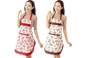 mciskin Fartuchy kwiatowe dla dziewczynek/kobiet, 2-pak fartuchów kuchennych z kieszeniami, urocze prezenty do pieczenia dla piekarzy, dekoracja kuchni w stylu wiejskim, prezenty dla mamy, żony,