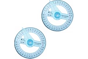 FUZVOL 2 Pcs Plastic Protractors 360 Degree Protractor Angle Measure for Students Teachers Office School Drafting and Measuring Math Tool