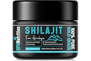 UPHSmile UPHNUTRITION Authentic Himalayan Shilajit Resin 30g, Gold Grade 100% Pure, Clinically Certified, Rich in Fulvic & Humic Acid,Immune-System & Vitality-Boosting, 600mg Per Serving, Vegan