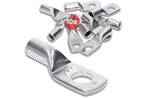 10 Stück Kalitec HR16-8 Handelsübliche Rohrkabelschuhe 16mm² M8 I ohne Sichtloch I Made in Germany