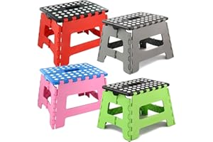 NUOVVA Whatmore Folding Step Stool Heavy Duty for Kids and Adults Capacity 100kg Multicolour