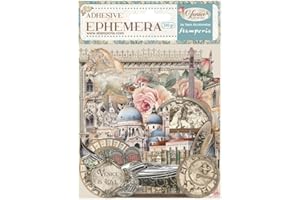 Stamperia - Ephemera for Scrapbooking, Albums, Card Making, Bullet Journalling and More, Adhesive Paper Cut Outs, Easy to Apply, Perfect for Hobbies, Crafts, and Gifting (Venice, City of Art)