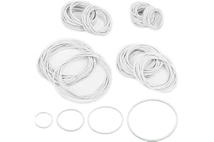 XINGRUN 400 Pezzi Elastici Ufficio Grandi Assortiti Dimensioni 3/4/6/8cm per Lavoro Ufficio Cucine Banca Carta Banconote, Bianco