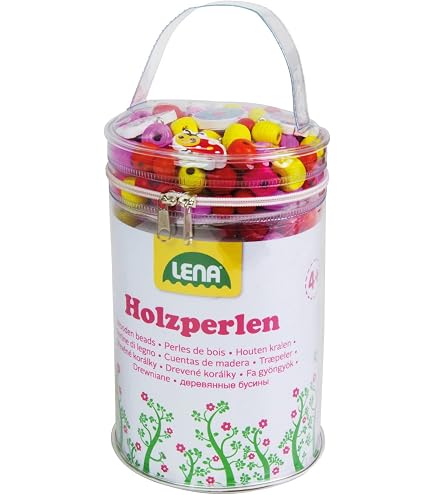 Kit De 400 Perles En Bois à Enfiler Pour Enfants – Avec Aiguilles Et Fil – DIY Bijoux, Bracelets, Colliers