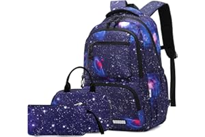 VIDOSCLA Galaxy Kids School Backpack for Boys Primary Students Elementary Bookbag
