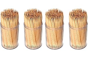 Invero® 600 x Pack of Party Bamboo Wooden Cocktail Sticks Toothpicks Tooth Picks for Desserts Parties, Office, Home, & Dental Hygiene | Eco Friendly and Odor Free