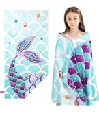 Asciugamano Da Spiaggia A Sirena 80x130 Cm – Microfibra, Morbido E Assorbente, Per Bambini E Ragazze, Con Stampa Ariel - 2