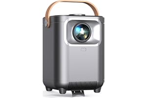 Puxinat Beamer, Elektrischer Fokus/Auto Trapezkorrektur WiFi 6 BT5.2 Mini Beamer 4K Full HD 1080P Unterstützt, 50% Zoom Tragbar für Heimkino/Outdoor, Kompatibel Mit TV Stick/Laptop/Smartphone