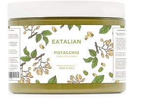 EATALIAN by AMZ BETTER Spreadable Pistachio Cream 500 grams, Pistachio Cream Natural & Protein, Protein Paste Made in Italy. Sweet taste Ideal on bread and for filling cakes
