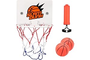 Zfseyuh Mini Panier de Basket pour Chambre, Panier de Basket Interieur Mural avec 2 Ballon et la Pompe Ballon, Petit Panier de Basket pour Enfant Chambre Salle de Bain