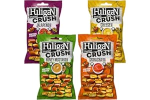 BUG'S PANTRY Huli-gan Pretzel Pieces 65g Assorted Pack of 4 (Cheese, Pizza, Honey Mustard, Sriracha Chilli Sauce)