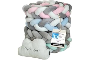 JAKOR® geflochtenes Seitenschläferkissen in 4 Farben und Größen | Das Original ist Wieder da | inkl. Tasche und Wäschenetz | ÖKO TEX Qualität | 2 Meter | 200x12x8cm | Rosa | Vergleichssieger