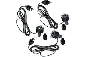 ARNUSA Juego de 3 luces LED de fuente de luz blanca cálida, 12 V CA, iluminación de repuesto para fuentes y juegos de agua, sin fuente de alimentación, cable de 2 m, conector estándar de doble pin, incluye