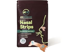 Apex Cutting Edge Nasal Strips – Beige | Enhanced Airflow for Better Breathing & Restful Sleep | Flexible, Gentle on Skin | Ideal for Nighttime Use & Sports Performance (30 Strips)