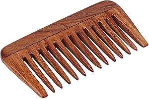SVATV Peigne en palissandre fait à la main pour démêler les cheveux épais, bouclés et ondulés, non statique et respectueux de l'environnement, fabriqué en Inde S-1