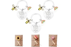 HEYOMI Portachiavi Regalo Maestra fine Anno, Regali dell'insegnante Grazie Maestre Idee Regalo per Insegnante Professoressa Regali di Laurea Regalo Maestra asilo Elementare Medie