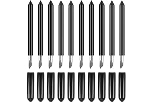 HQMaster 10PCS Deep Point Cutting Blades Compatible with Cricut Explore Air/Air 2/Explore Air 3, Replacement Cutting Blades for Cricut Maker/Maker 3 Cutting Machines (Black)