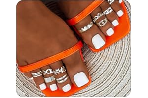 OPVYAEU 10 Stück 925 Sterling Silver Toe Rings for Women Open Adjustable Band Rings Jewelry Set(A)