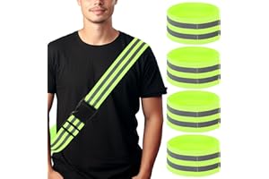 Aerzouser Juego De 5 Piezas Cinta Reflectante, Cinta Reflectante para Ropa, Reflectante Cinturón para Montar Y Correr con Seguridad por La Noche