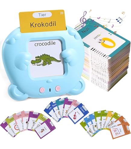 Funmo Sprechende Lernkarten Deutsch/Englisch - 112 Karten 224 Wörter Für Kinder 1-6 Jahre