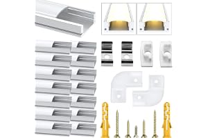 Chesbung 15-pack LED-aluminiumprofil för LED-ränder/ränder/remsa, 1 m/3,3 fot V form LED aluminiumprofil LED-list kanal med m