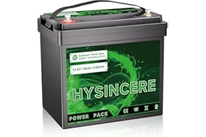 HYSINCERE Batteria LiFePO4 12V 100Ah Mini, Batteria Litio BMS 100A Incorporato,10 Anni di Durata,Fino a 15000 Cicli Profondi per RV, Solare, Trolling Motor e Off-Grid