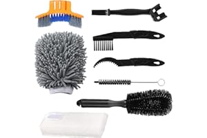 Oumers 8pcs Bike Cleaning Brush Kit, Chain Cleaner Multi Tool Bicycle Maintenance Accessories for Motorbike Chain/Tire/Sprocket Cycling Corner Stain Dirt Clean