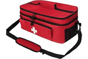 Yolispa Borsa di pronto soccorso vuota, borsa per medicinali portatile, borsa per farmacia, capacità di emergenza, borsa medica per casa, viaggi, campeggio, escursionismo