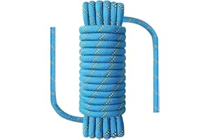 NorthPada 10 mm x 30 Meter statisches Nylon Heavy Duty Outdoor Kletterseil für Knotenübungen, Baumarbeiter, Marine Anker Boot, Abseilen Notfall, Schaukel, Blau