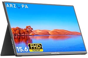 ARZOPA Monitor Portatil, A1 GAMUT 15,6 Pulgadas, 1920x1080 FHD Pantalla Portatil, IPS con HDMI/Type-C/USB-C, Altavoz Incorpor