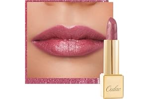 ‎OULAC OULAC Metaliczny połysk Różowa szminka, bardzo pigmentowana i kremowa pomadka z brokatem, długotrwałe nawilżenie i komfort ust, wegańska 4,3 g, (01) Cosmopolis