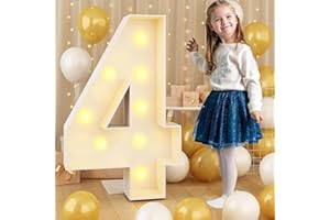 LIUWEIBIN Números de marquesina de 2 pies,(60CM),números gigantes iluminados para fiestas, números grandes con luces, número grande con luz LED, decoraciones de fiesta de cumpleaños,números de cartón