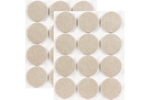 GINOYA Thicken Furniture Pads, 24pcs 40mm Adhesive Felt Pads for Hardwood Floors to Prevent Scratches Soundproofing (Beige)