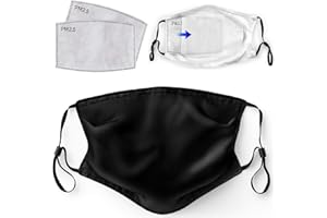 Primicity Face Mask with Filters - Reusable/Adjustable/Washable Black mask -Cotton fabric facemask - UK Seller