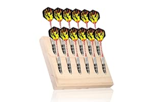 BEIMEIII Support de fléchettes en bois pour 24 fléchettes - Support personnalisé pour fléchettes en acier, fléchettes souples, tout type de rangement de fléchettes