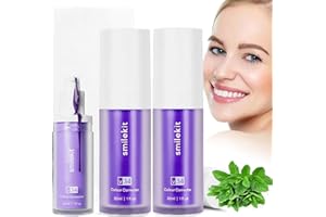 BETYBOPT Dentifrice Blanchissant Violet,V34Dentifrice Violet Correcteur Violet Dentifrices Dentifrice Violet,Purple Teeth Whitening,Dent Blanchiment Purple Corrector Toothpaste,Blanchiment Des Dents(2PCS)