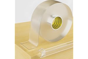 ‎MILEQEE MILEQEE Clear Edge Protector Strip, 50 mm x 5 m, Sharp Edge Wrap Cover Tape, Self-Adhesive Protective Buffer for Cabinet Door, Desk, Glass, Table, Bed, Furniture, Kitchen Worktop, Waterproof