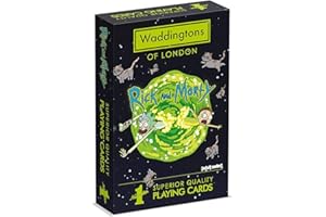 WINNING MOVES Waddingtons Jeu de Cartes à Jouer numéro 1 Rick and Morty, Wubba Lubba Dub-Dub, Jouer avec Rick, Morty, Mr Meeseeks et Birdperson, Excellent Cadeau et Jouet pour Les Fans de Natation Adulte, pour Les