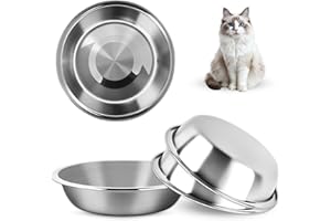 elzle Gamelle pour Chiens et Chats en Acier Inoxydable, Passe au Lave-Vaisselle, Empilable 14 cm Assiette d'alimentation de Rechange pour Petit Chat et Chien