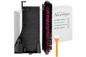Nicemiya S7 Pro / S7 MaxV Ultra Wasserfilter & Reinigungsbürste Assembly Zubehör Kompatibel mit Roborock S7 MaxV /S7 Pro Ultra, Staubsauger-Reinigungs-Tankfilter（nicht geeignet für S7 Max Ultra ）