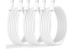 VNSMABIIT iPhone 16 Charger Cable 3Pack, USB C to USB C Charger Cable 2M 60W, for Apple Fast Charging Type C Lead for iPhone 16 15 Pro Max/Plus/Pro, for MacBook Pro 2021, for iPad Pro/Air/Mini (White)