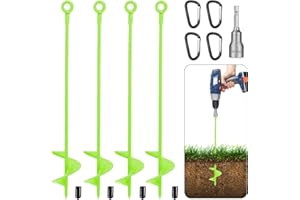 MONCAP 4pz Ancoraggi a Terra 41.5cm Picchetti Resistenti per Tende Punta a Spirale per Campeggio Lega di Acciaio Riutilizzabili per Tende da Campeggio Trampolini Capannoni Altalene Fissare Animali