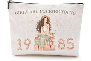 JUSJUBR 40 Year Old Birthday Gifts Makeup Bag for Women, 40th Birthday Gift Funny Bag for Mom, Friend, Colleague, Wife, Sister and Coworker Cosmetic Bag, Presents for Female 1985 Birthday