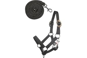 HKM Kinder Hobby Horsing Basic Halfter und Strick, Schwarz, One Size