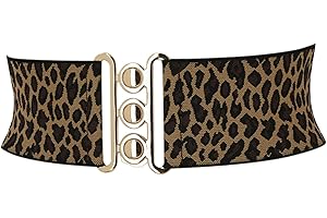 FASHIONGEN - Ceinture femme élastique, ceinture large à boucle 3 boutons, style vintage, GLORIA Fabriqué en France