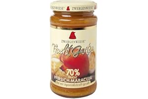 Zwergenwiese Bio Fruchtaufstrich Fruchtgarten Pfrisich-Maracuja, 225 g