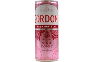 ‎GORDON'S Gordon's Premium Pink Distilled Gin & Tonic, Erfrischendes Pink-Mixgetränk mit 10 Prozent Alkohol, 12 Dosen x 250 ml (EINWEG Verpackung), Trinkfertiges Getränk für unterwegs & gesellige Anlässe
